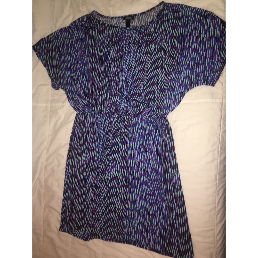 Blue, Purple, and Black Tea Length Dress